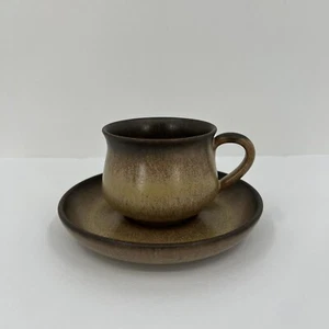 Denby Langley Stonewear Teacup Mug and Saucer Set Romany Brown Vintage - Picture 1 of 7