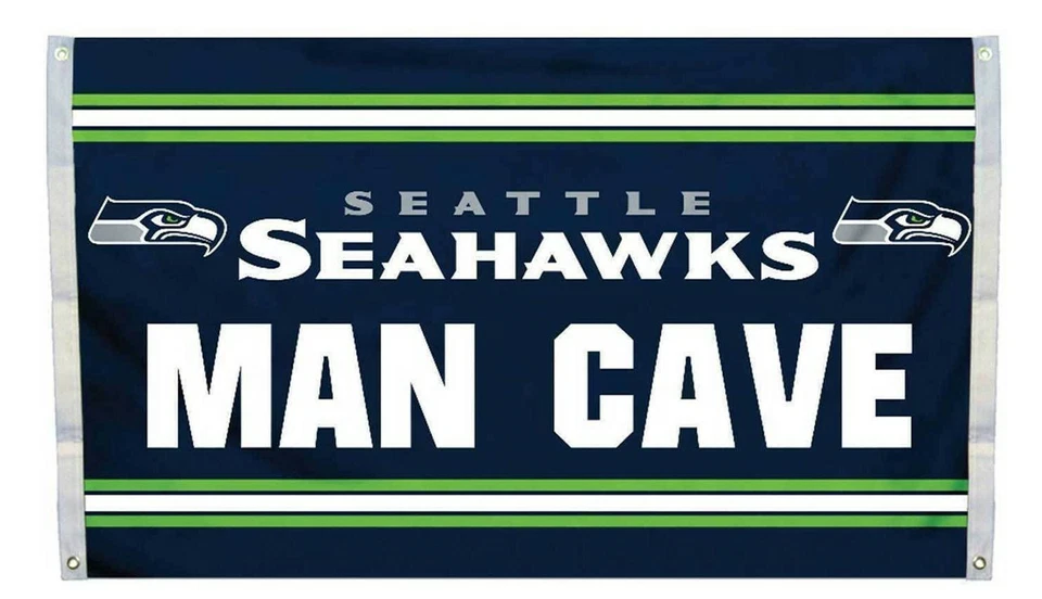 Seattle Seahawks Man Cave NFL Deluxe 3x5 bandera interior/exterior Foto 1 de 1