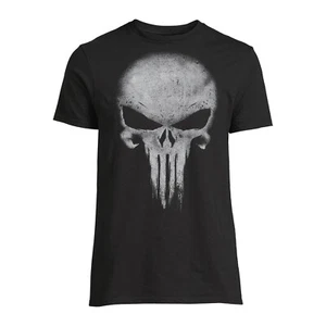 2XLARGE Punisher Skull Black Graphic T-Shirt Marvel Comic Book Character Shirt - Picture 1 of 5
