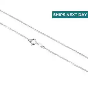 14K Real Solid White Gold Diamond-Cut Thin Dainty Cable Chain Necklace 16"-20" - Picture 1 of 8