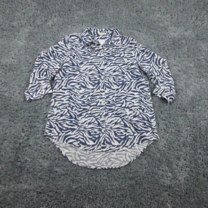 Chicos Shirt Damen 1 weiß Zebra Polyester Rollriegel Langarm Knopfleiste - Bild 1 von 16