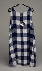 Ava & Viv Dress Sleveless w/Pockets Blue Navy Gingham Check Summer Sz 2X NWT - Picture 1 of 8