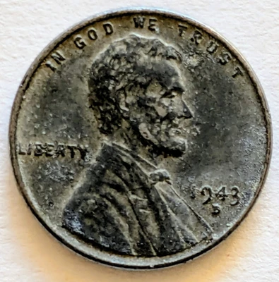 1943-D steel  magnetic wheat penny - Image 1 of 2