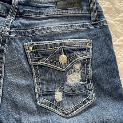 Daytrip Mujer Hebilla Marca Virgo Denim Capris Tiro Bajo Elástico Talla 30 Foto 1 de 4