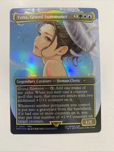 MTG Yuna, Grand Summoner NM EN Borderless Foil PROMO 0001 FINAL FANTASY EDH - Picture 1 of 2