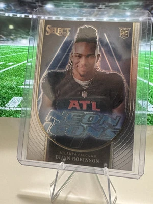 2023 Panini Select - Neon Icons Silver Prizm #NI-BRO Bijan Robinson (RC) - Image 1 of 2