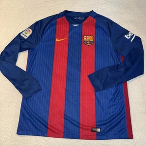 BARCELLONA 2016 2017 HOME MAGLIA CALCIO MANICA LUNGA MAGLIA CALCIO NIKE TAGLIA XL - Foto 1 di 12