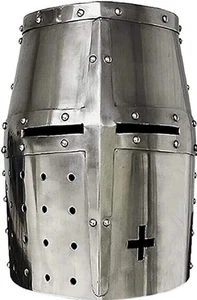 Medieval Templar Crusader Knight Armor Helmet | Greek Roman Spartan Armour | Sil - Picture 1 of 8