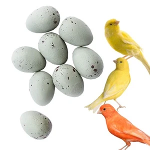8 Pcs Solid Canary Plastic Eggs Hatching Eggs Trick Birds Stop Laying Eggs - Bild 1 von 5