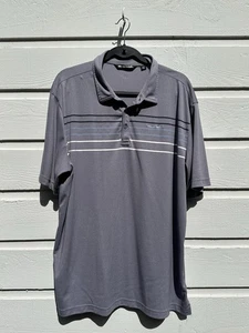 Polo da golf Travis Mathew uomo XXL viola grigia a righe casual top - Foto 1 di 11