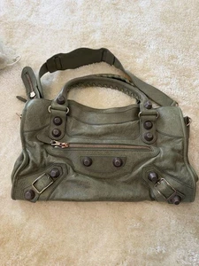 Borsa BALENCIAGA The City Editor's 2 vie classica tracolla verde oliva usata - Foto 1 di 10
