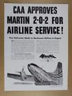 1947 Martin 2-0-2 Avion Vintage Impression Annonce