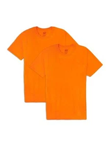 Fruit of the Loom Men's Eversoft Cotton T-Shirts (S-4XL), Crew-2 Pack-Safety Ora - Picture 1 of 4
