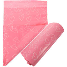  100 Pcs Women Sanitary Disposal Bags Menstrual Liners Pink Heart Shape 28x42cm