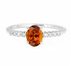 1 Ct Natural Oval Orange Madeira Citine Solitaire Ring 925 Sterling Silver Ring