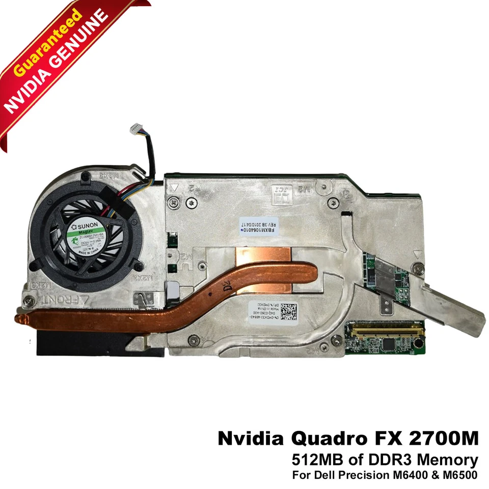 DELL mdx3j NVIDIA Quadro FX 2700 M 512 Mb tarjeta de vídeo W/Fan - Image 1 of 4