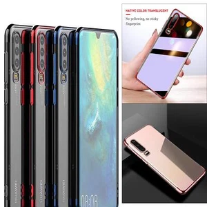 For Huawei P Smart 2017 2019 Blue Carbon Fiber Gel Case Cover + Screen Guard - Picture 1 of 8