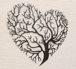 Decoración de Pared Metal Árbol de la Vida Forma de Corazón Kit 2 Unidad H 59 CM - Imagen 1 de 2