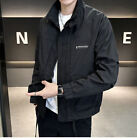 Mens Spring/Autumn Casual Coat Loose Slim Long-Sleeved Stand Collar Cargo Jacket