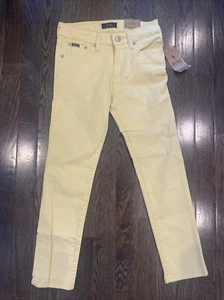 Girls Polo Ralph Lauren Yellow The Tompkins Skinny Denim Jeans Sz 8 NWT $70 - Picture 1 of 5