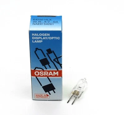 Osram HLX 64250 Halogen light bulb 6V 20W G4 NAED 54261 microscope bulb Project- - Image 1 of 4