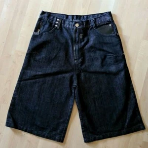 B-Boy Jeans Black Shorts MJ Collection USA Studded Faux Leather Boys Size 18 - Picture 1 of 6