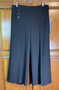 Dressbarn Wide Leg Sailor Gaucho Pants Sz 6 Black Party Dressy Classy *New - Picture 1 of 11