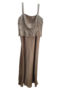 Jessica Howard Evening Gown Vintage Women's 18 Tall Bronze Brown Sleeveless - Picture 1 of 14