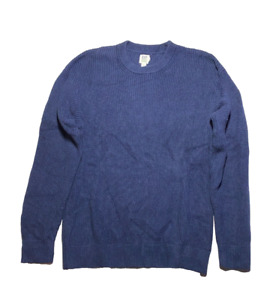 GAP Sweater Men's Medium Navy Blue Crew Neck Pullover Tight Knit 100% Cotton EUC