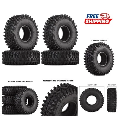1.9" Rubber Rocks Tires for 1:10 RC Rock Crawler Axial 90046 D90 D110 TF2 Tra... - Image 1 of 4