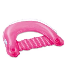 New Sun Squad Pink Inflatable Lounge Chair Built-in Cup Holder Pool Water Float - Picture 1 of 4
