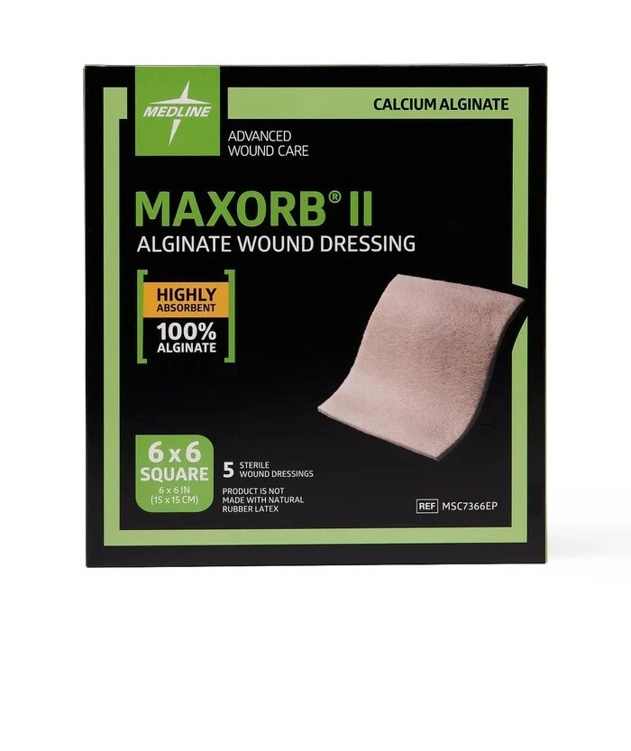 Medline Maxorb II Alginate Wound Dressing 1x12 Rope Set of 19 Msc731ep Ship