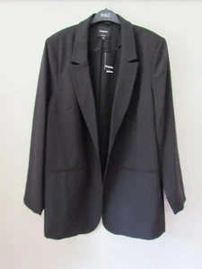 Simply Be Blazer Jacket Size 20 Womens NEW Black Lined - Picture 1 of 5