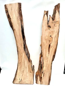 Spalted Hornbeam Waney Edge Boards approx 1480 x 280 x 30mm each (T602) - Picture 1 of 5