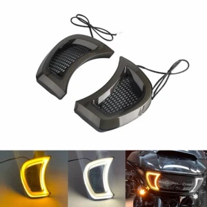 Headlight Vent Accents Turn Signal Light w/ DRL For Touring Road Glide 2015-2025 - Picture 1 of 8
