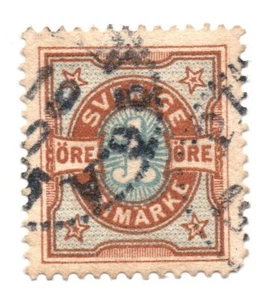 Estampillas numéricas de Suecia 1892 1 orilla MC: 50 estampillas usadas - Imagen 1 de 1