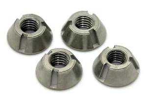8mm M8 x 1.25 T-Groove Tamper Proof Security Nuts (x 4) Stainless Tri Anti-Theft - Picture 1 of 9