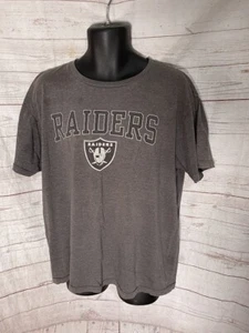 Majestic T-Shirt Mens Gray - Oakland Raiders - Short Sleeve Cotton Blend Size XL - Picture 1 of 4