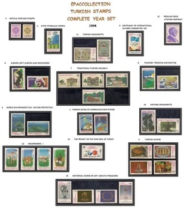 TÜRKEI 1994, KOMPLETTER JAHRGANGSSATZ, ENTHÄLT OFFIZIELLE UND ENDGÜLTIGE BRIEFMARKEN, POSTFRISCH - Bild 1 von 1