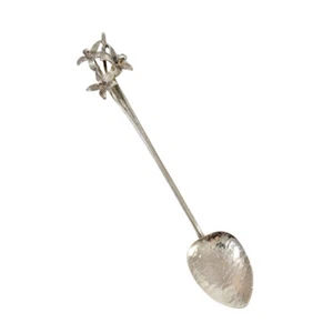 Vintage Australian Harris & Sons Sterling Silver wildflower Purple Orchid spoon - Picture 1 of 4