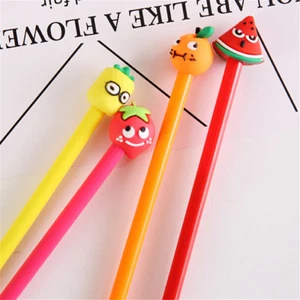 6pcs Cute Fruits Pineapple Black Gel Pens Office School Kids Ballpoint Writing - Picture 1 of 12