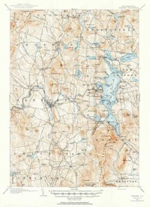 1902 Topo Map of Sunapee New Hampshire Quadrangle Sunapee Lake - Afbeelding 1 van 3