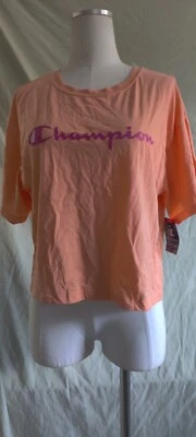 Camiseta deportiva Champion para mujer talla grande naranja melocotón corta Foto 1 de 4
