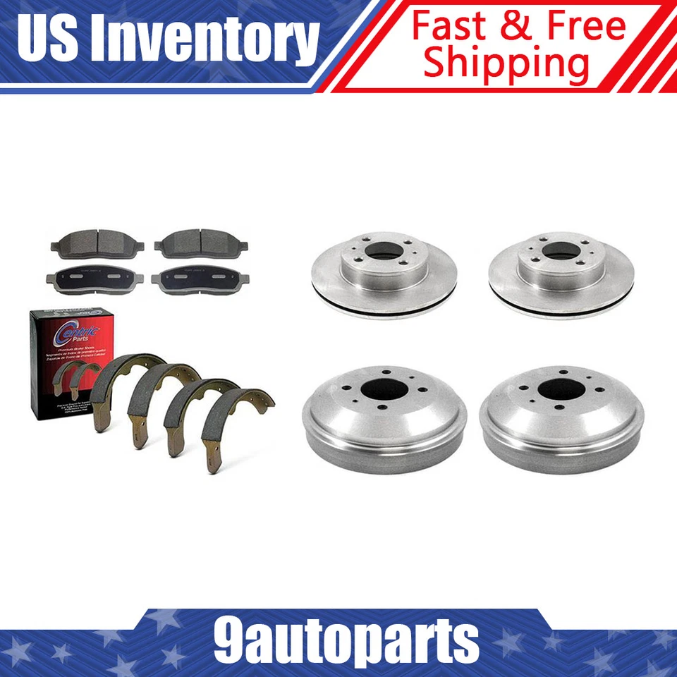 Rotores de freno y pastillas metálicas para Hyundai Accent 2000-2002 + tambores de freno y zapatas Foto 1 de 4