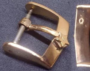Original Vintage Zenith "stellina" Buckle Fibbia 16mm inner Rose GP L@@K ! ! - Foto 1 di 1