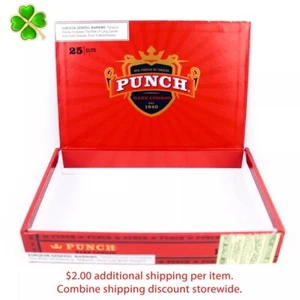 Punch Rare Corojo Elite Empty Wood Cigar Box 9" x 5.75" x 1.5" - Picture 1 of 12