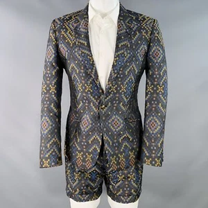 MATTHEW WILLIAMSON TALLA S Negro Multicolor con Textura Poliéster Seda Traje - Imagen 1 de 15