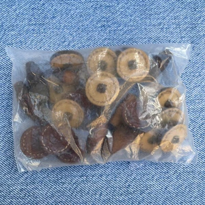 Vintage Leather Stitch Buttons (18) & Wooden Toggles (8) Cowboy Western READ - Picture 1 of 5