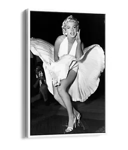ICÓNICA FOTO DE COLECCIÓN MARILYN MONROE EN BLANCO Y NEGRO - EFECTO FLOTANTE LONA IMPRESIÓN DE ARTE DE PARED - Imagen 1 de 12