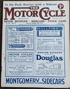 Motor Cycle Magazine 1914 Military Notes Rover in PeakDistrict New Vindec JH - Picture 1 of 10